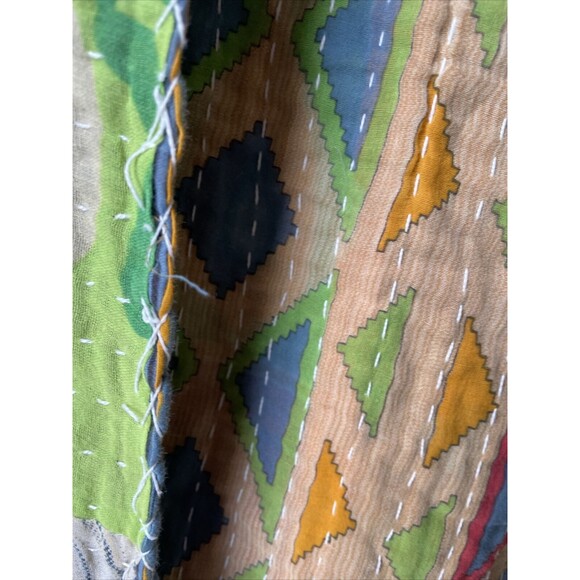 Handmade Quilt Colorful Blanket Wall Hanging 50x76” Hand Stitched - Picture 8 of 12